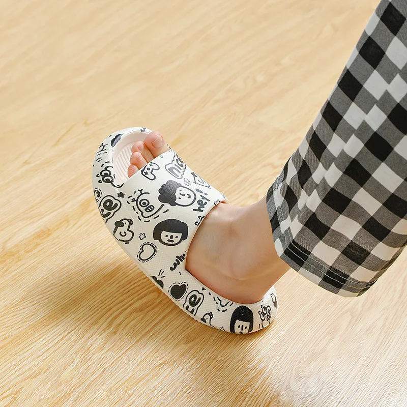 Thick Soled Slippers Girls Summer Personalized Printing Slippers Home Indoor Slippers Woman Slippers  Shoe Woman