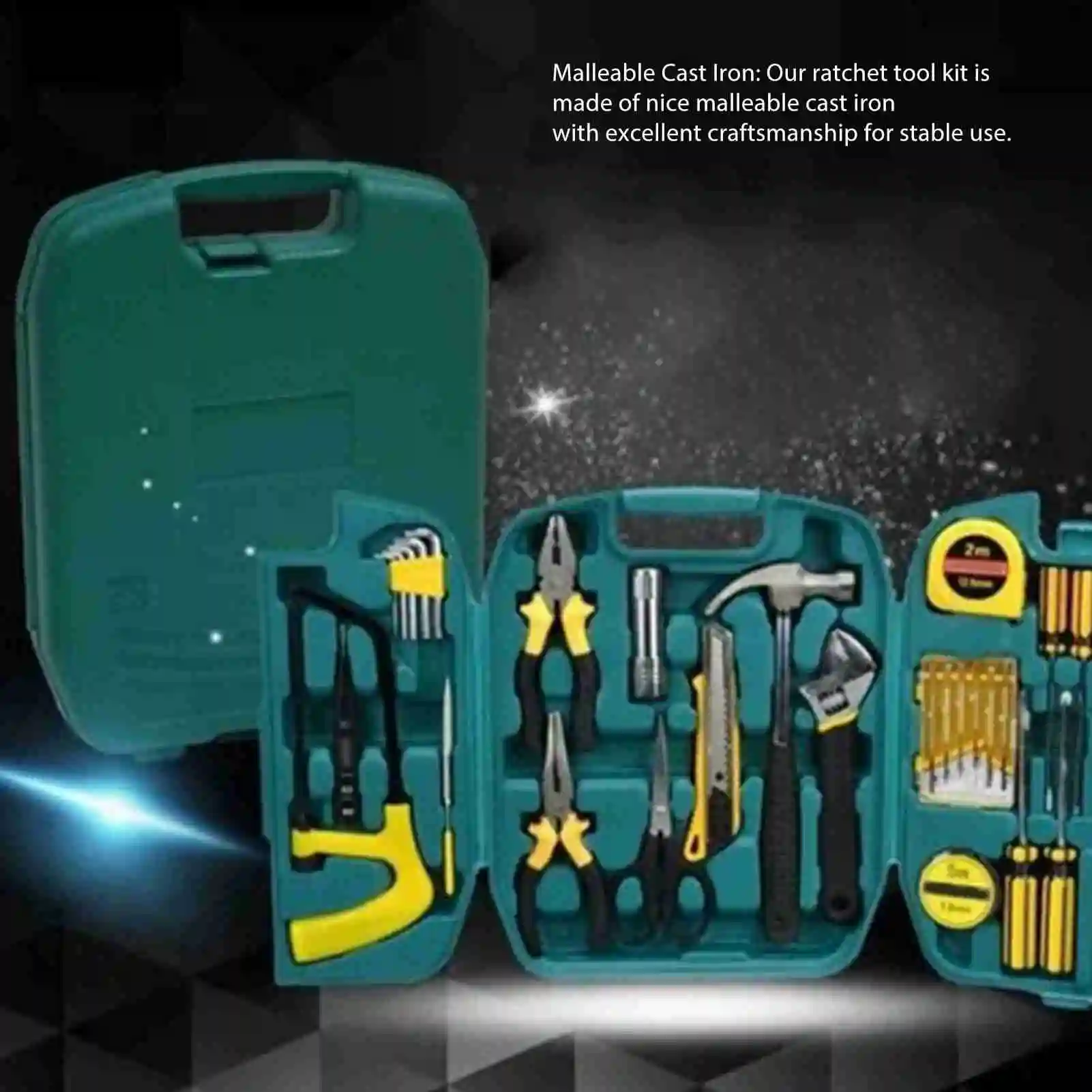 27шт Желто-черный набор инструментов с храповиком из прочного зеркального