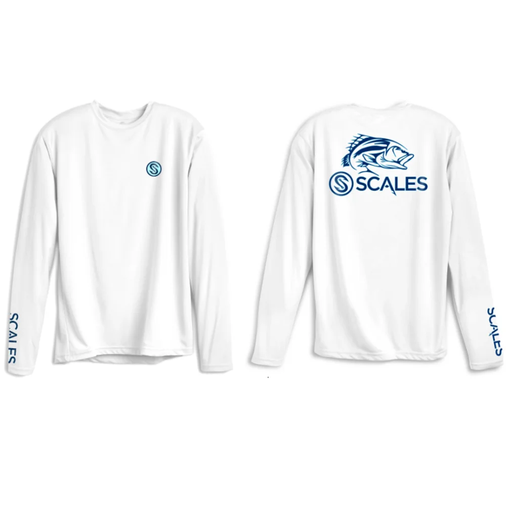 

SCALES New Men's UPF 50+ Sun Protection Performance Fishing Shirt Long Sleeve SPF Fishing Outdoor UV Shirt Hiking Lightweight