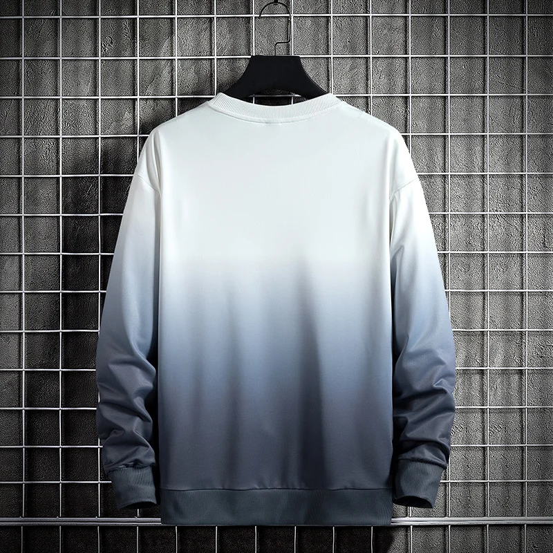 

Men Mens Crewneck Sweatshirt 2023 Gradient Print Sweatshirts Oversized Japanese Streetwear Hip Hop Grey Hoodies Men