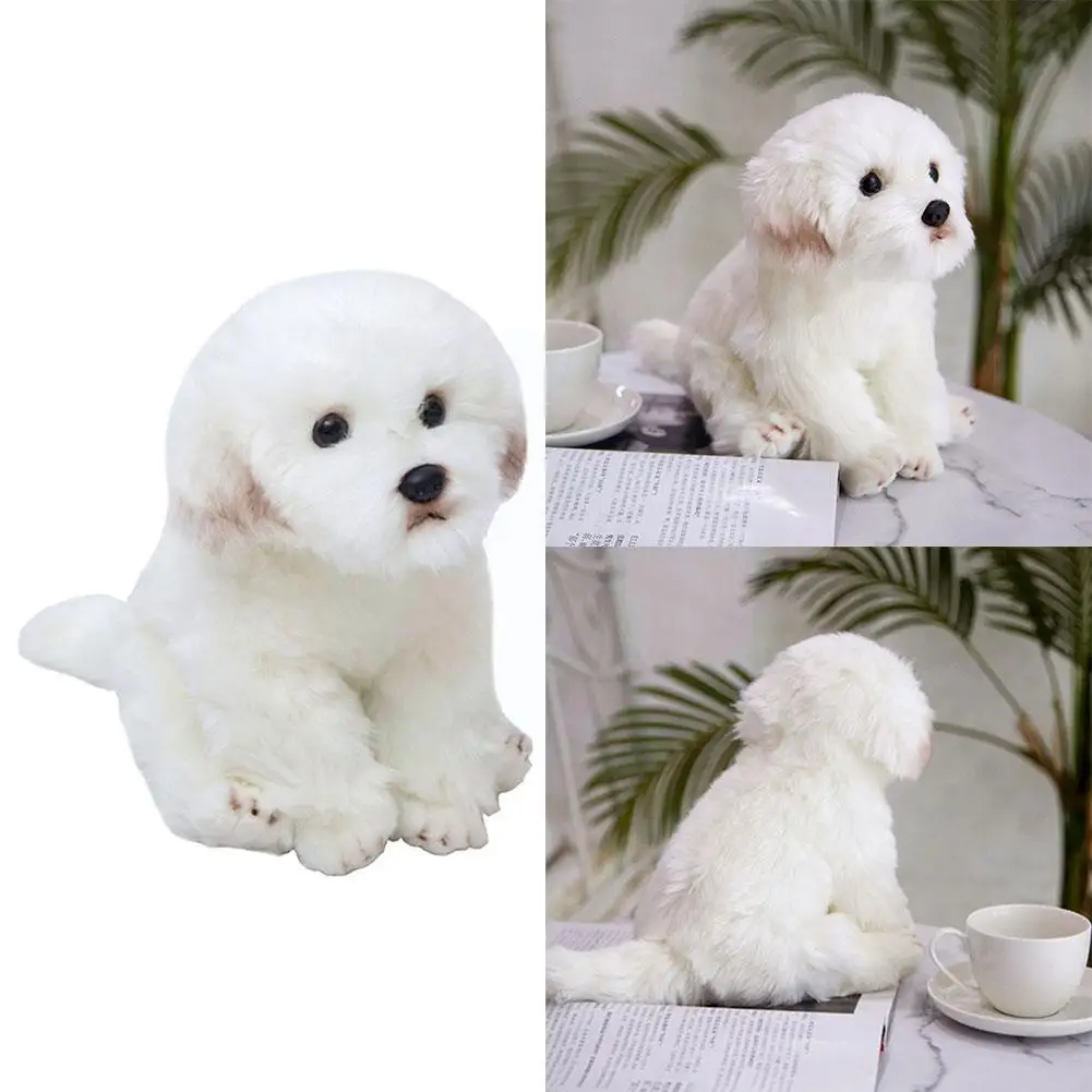 Maltese Stuffed Dog Plush Toy Cute Simulation Pets Fluffy Baby Dolls Birthday Gifts For Children Bichon Frise Puppy Plush T S9t4