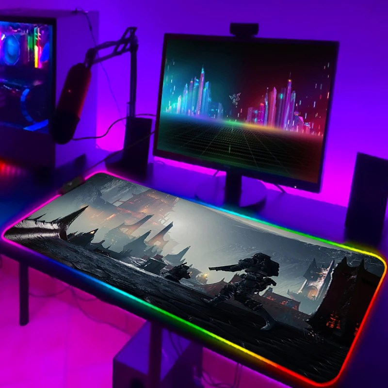 Фото Игровой коврик для мыши RGB Apex Legends, настольная защита, аксессуары для аниме, коврик с подсветкой, Игровая клавиатура, Настольный коврик для компьютерного стола, коврик для мыши, ПК №5
