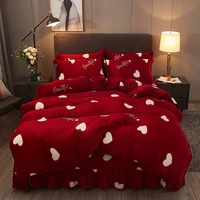 wostar winter warm mink cashmere duvet cover geometry print super soft cozy double bed quilt cover luxury bedding set king size