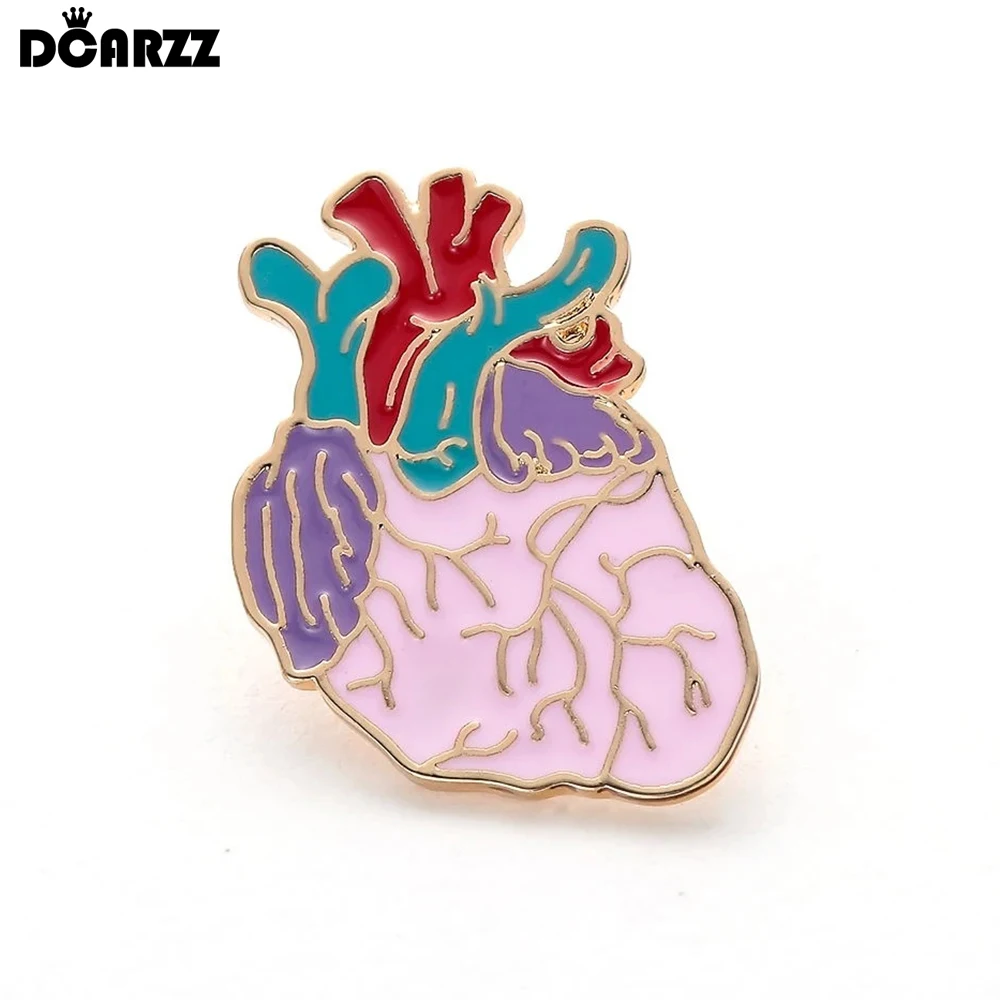 

DCARZZ Enamel Heart Pin Medical Cardiology Anatomy Biology Jewelry Lapel Backpack Badge Brooch Jewelry for Doctor Cardiologist