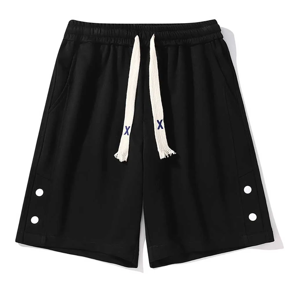 

Summer Fashion Boardshorts Sweatpants Men's Casual Loose Baggy Shorts Sportswear Side Button Clothing