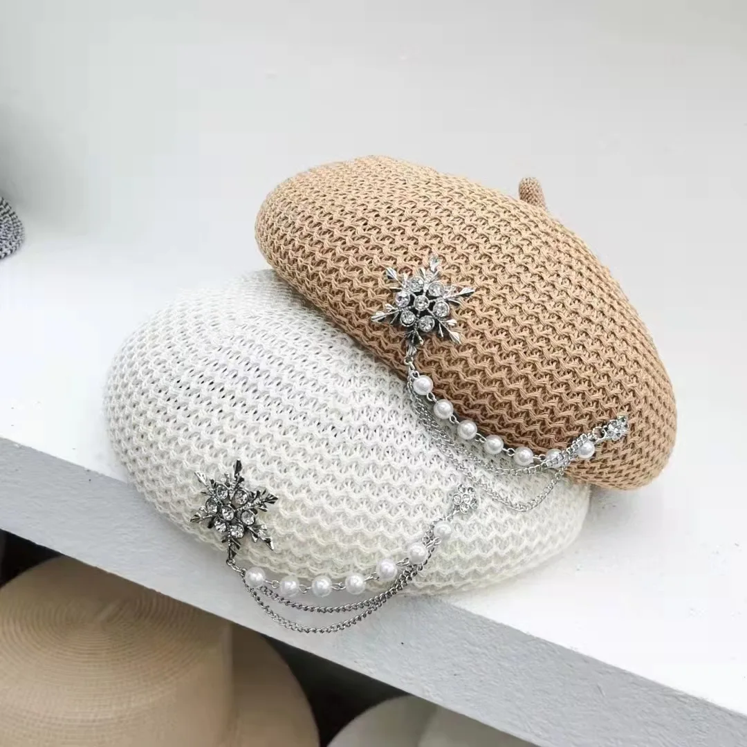 

202205-2508744 шикарная Прямая поставка, круглая кожаная этикетка KK, надпись Модный берет шапка, мужская и женская шляпа художника для отдыха