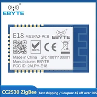 cc2530 zigbee 2 4ghz wireless module e18 ms1pa2 pcb ebyte 100mw long distance zigbee ad hoc network module with pcb antenna