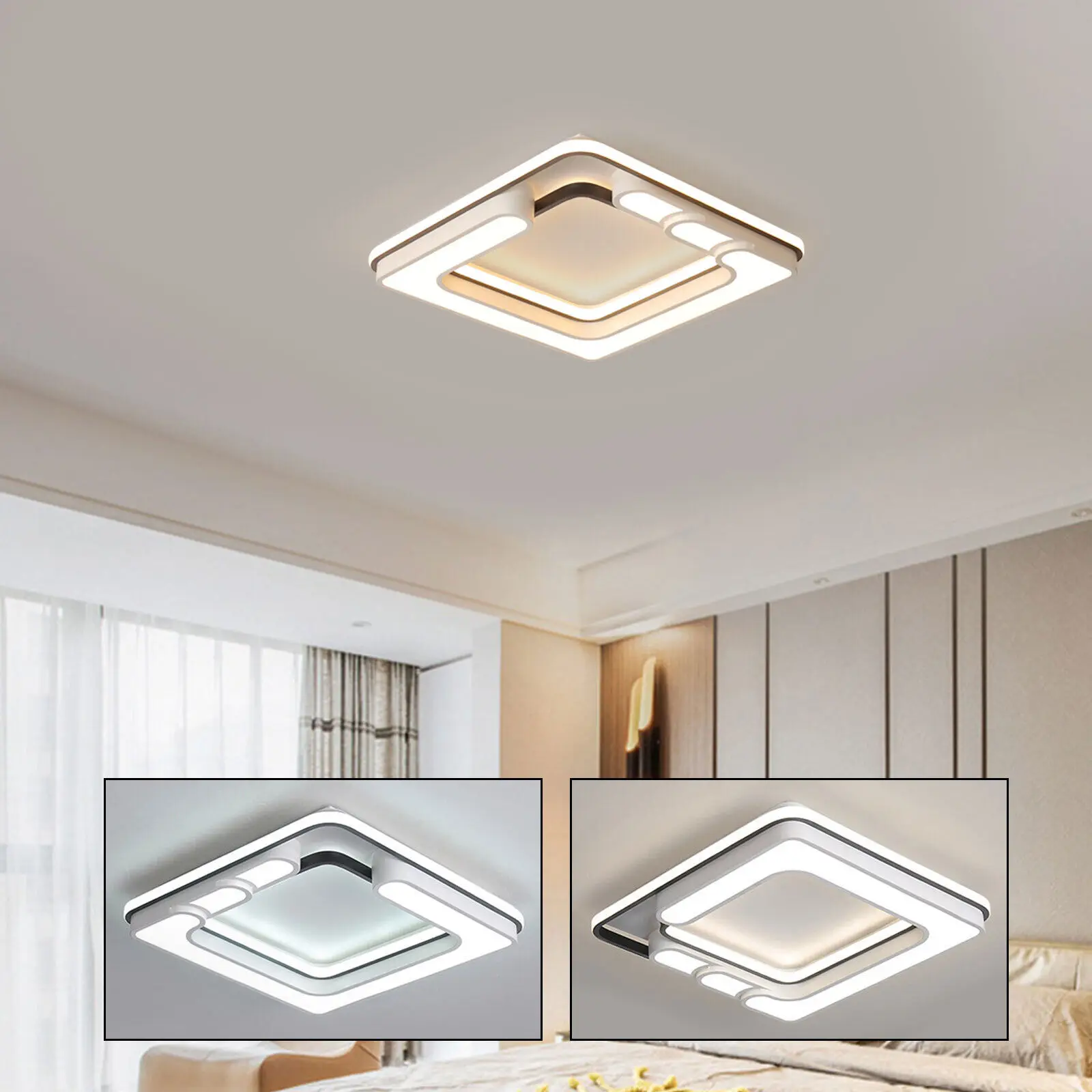 

LED Ceiling Light 32W 110V Modern Chandelier Flush Mount Pendant Lamp Dimmable With Remote Control