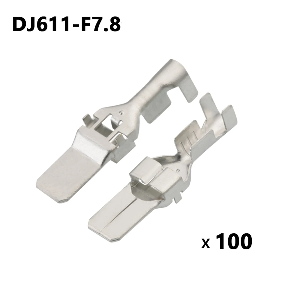 100 шт. 7,8 мм Автомобильная обжимная Клемма для проводов, латунная Луженая высокомощная высокостандартная подвесная проводка, соединитель