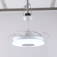 voice control 110v 220 volt 24 volt 4 blade dc ceiling fan light with led lamp