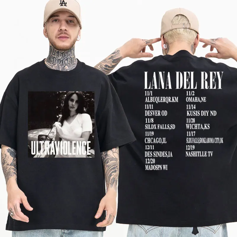 

90s Singer Lana Del Rey Ldr Sailing Graphics Print T-Shirt Harajuku Vintage Short-Sleeve T-Shirts Oversized Tee Shirt Streetwear