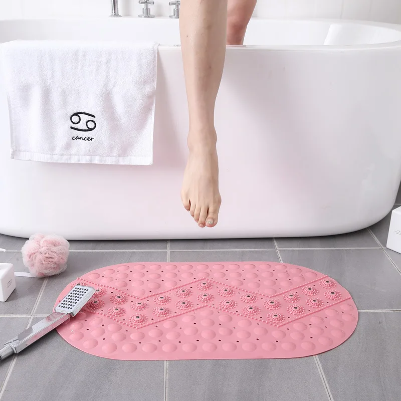 

Bath Tub Mat Extra Long 39x69cm PVC Anti-skid Bath Mat Soft Bathroom Massage Mat Suction Cup Non-slip Bathtub Carpet