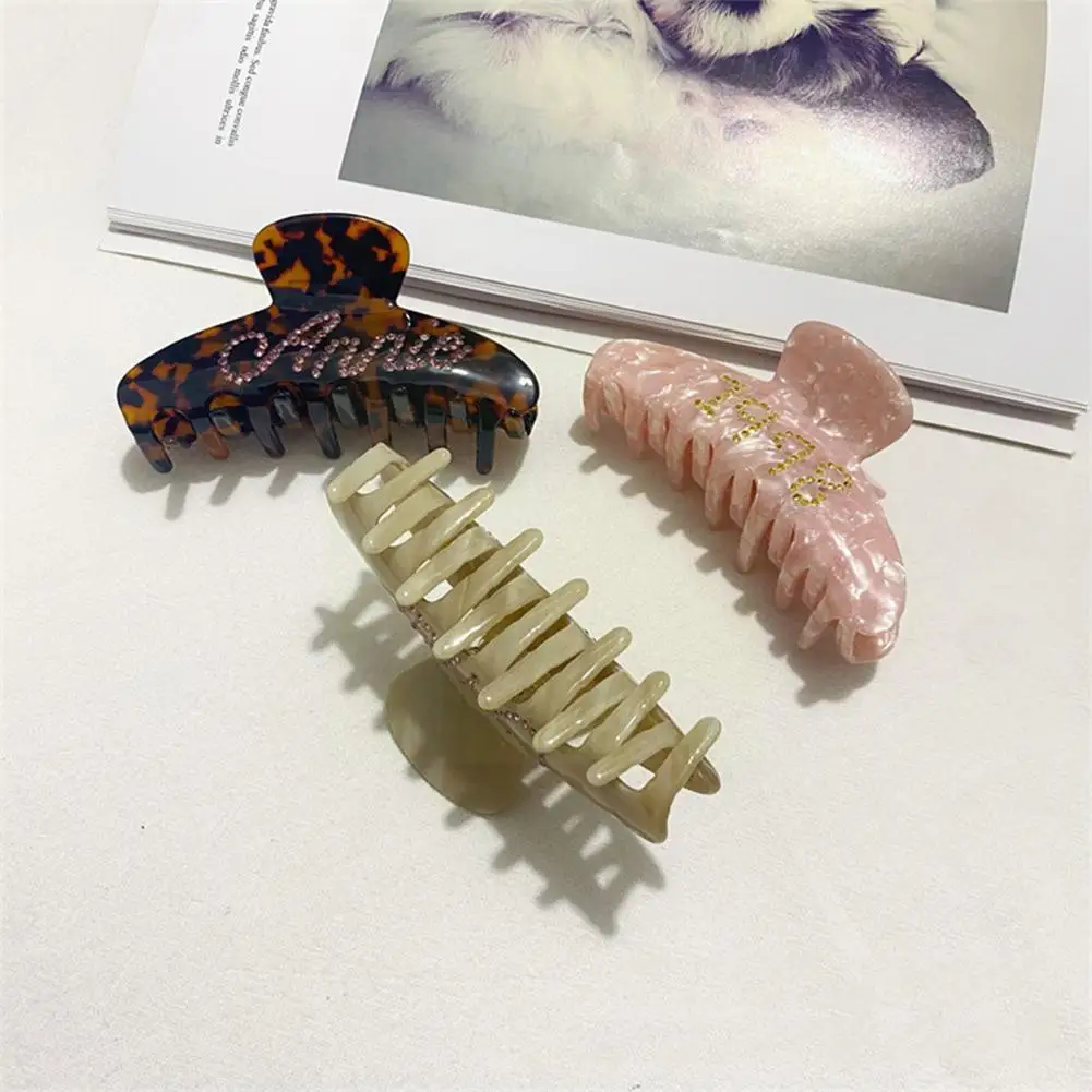 

Letter Rhinestone Hairpin Vintage Romantic Hair Clip Headwear Claw Clips Hair Hair Accessories Styling Hair U9O9