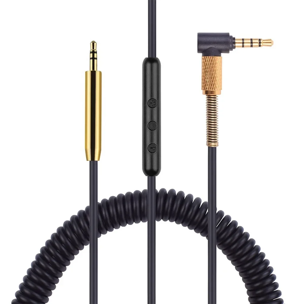 Пружинный сменный OFC-удлинитель Aux 3 5 мм для наушников Bluedio T7 + T5 T5S T6 T6S V2 TM TMS