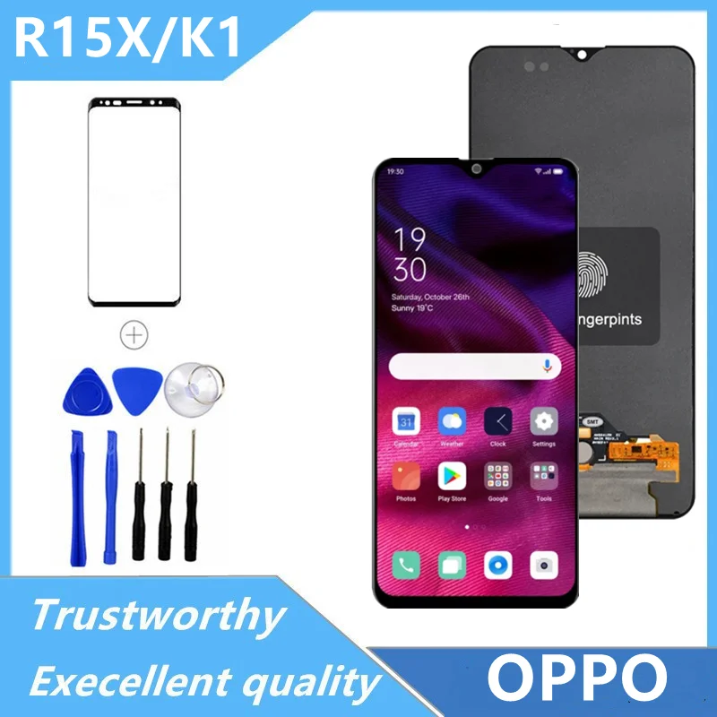 Super AMOLED/TFT 6,4 дюймов для Oppo R15x PBCM10 PBCT10 ЖК-дисплей сенсорный экран дигитайзер сборка для Oppo K1 LCD PBCM30