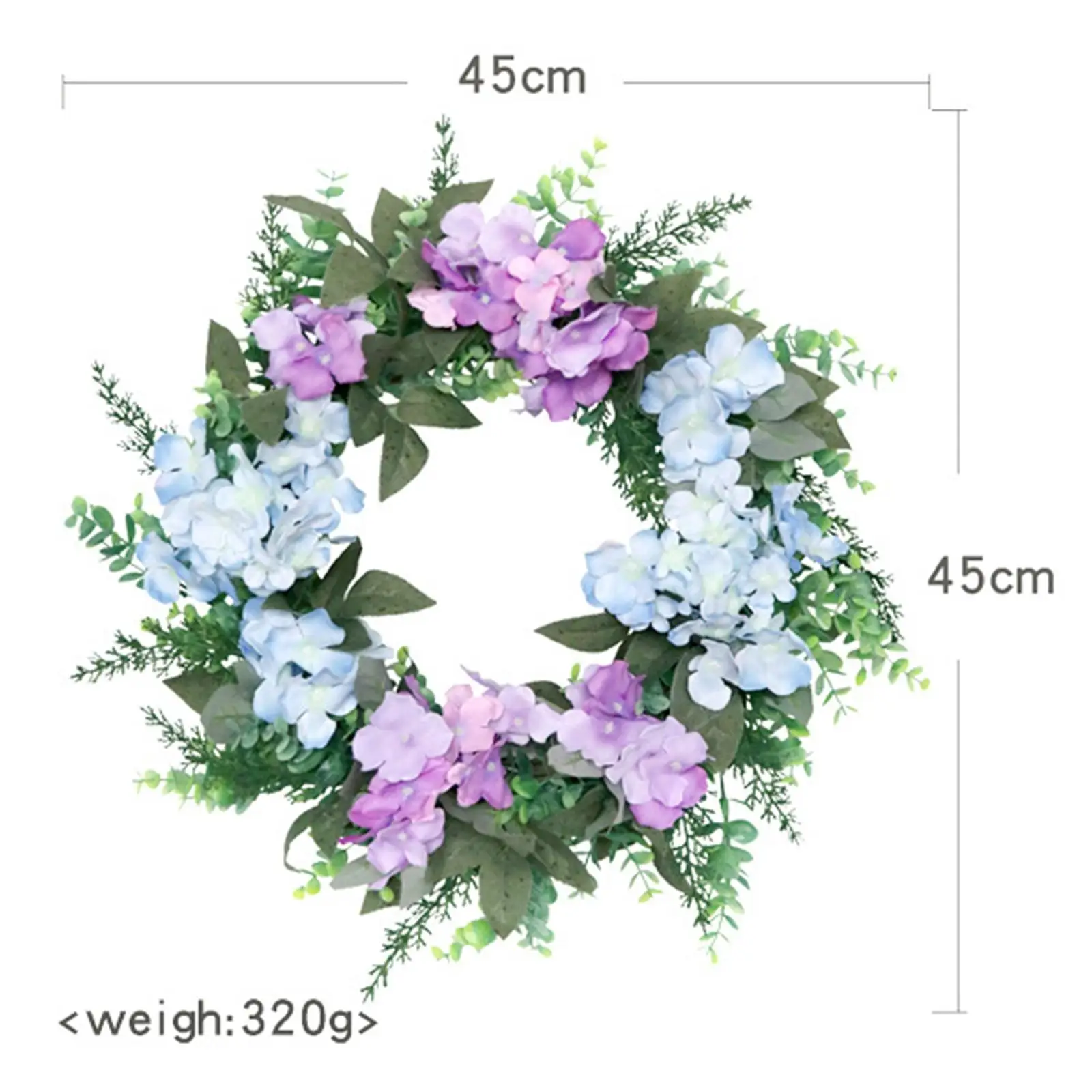 

Simulation Spring Hydrangea Wreath Garland for Summer Living Room Ornament