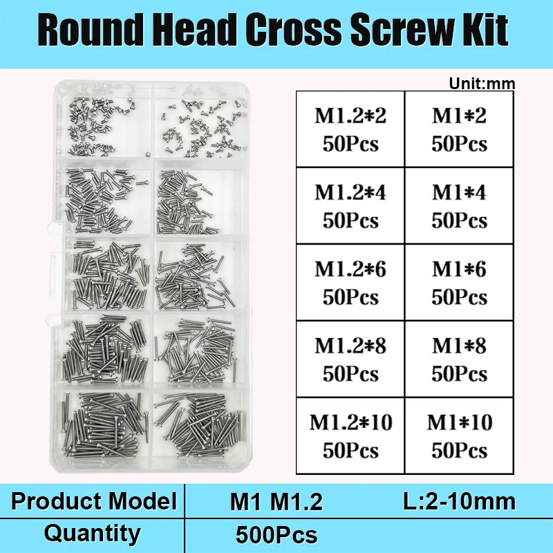 

YMAX Комплект винтов и гаек из нержавеющей стали M1 M1.2 M1.6 M2 M2.5 M3