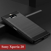 carbon fiber shockproof case for sony xperia 20 silicone case for sony xperia20 bumper full protective back cover coque fundas