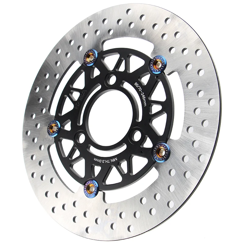 RZMA Universal Motorcycle CNC 6061T6 Aluminum Alloy 70mm 3 Holes Floating Disc E-Motorcycle 245mm*58mm Brake 38HRC