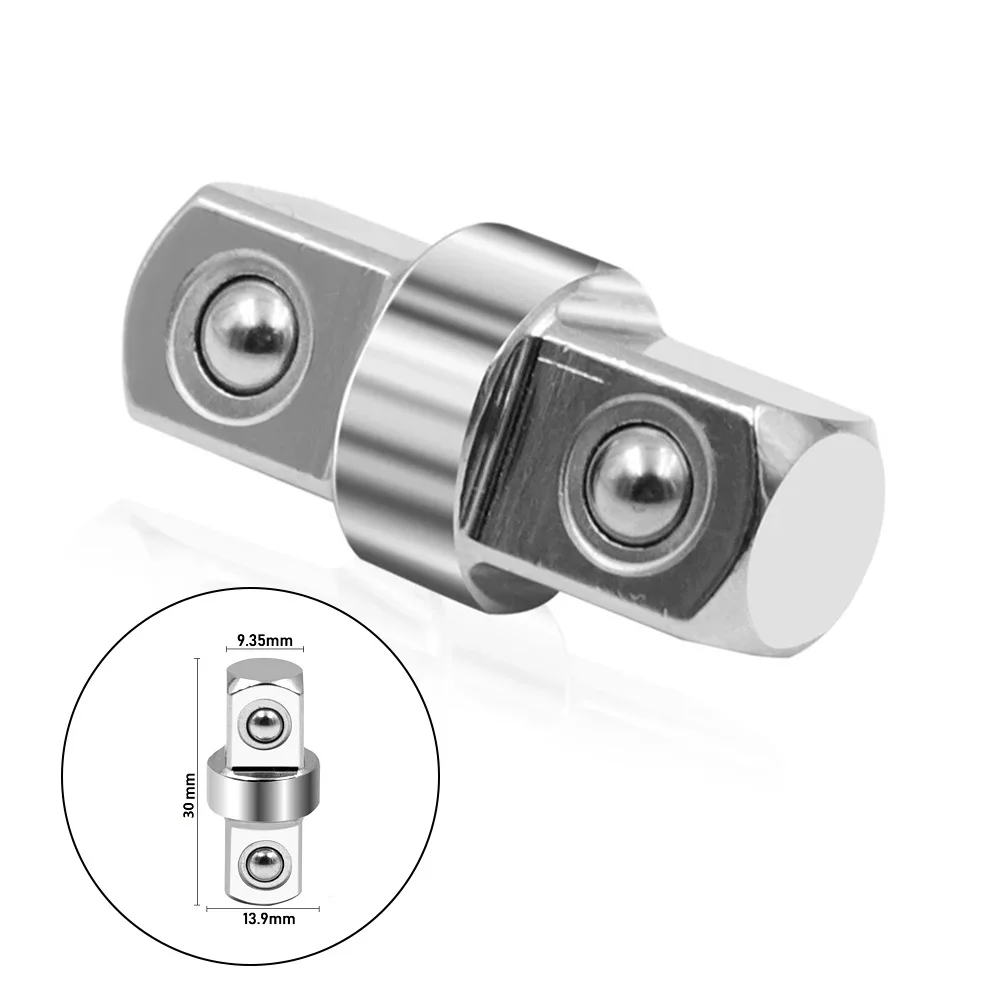 

3/8" Double-Head Hex Socket Sleeve Adapter Hexagonal Connector Outer Square Electric Wrench Extension Rod Driver Conversion Tool