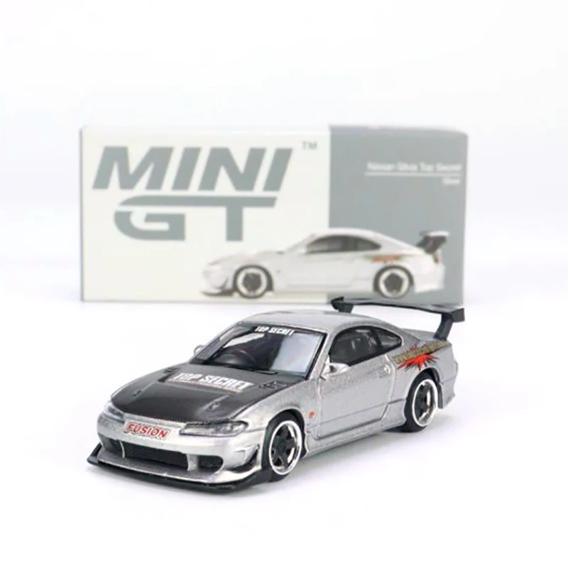 

MGT 1:64 T Nissan Silvia Top Secret (S15), серебряная модель модели автомобилей из сплава под давлением, коллекционные игрушечные украшения для мальчиков