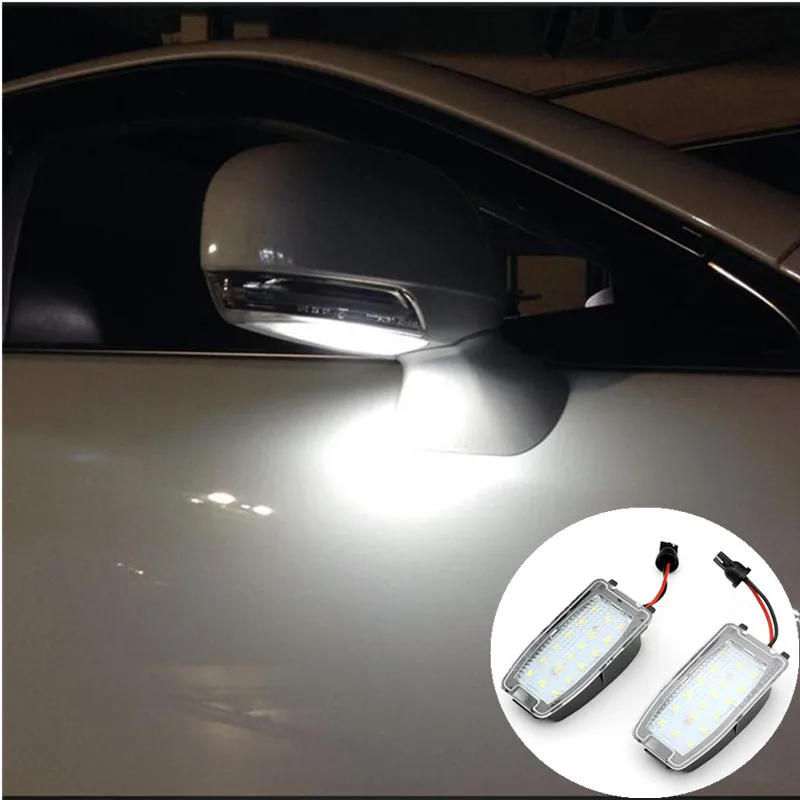 

2x Canbus No Error LED Side Mirror Puddle Lights Lamp For Land Rover LR4 LR3 LR2 Sport Volvo S60 V70 12V 6000K White Auto