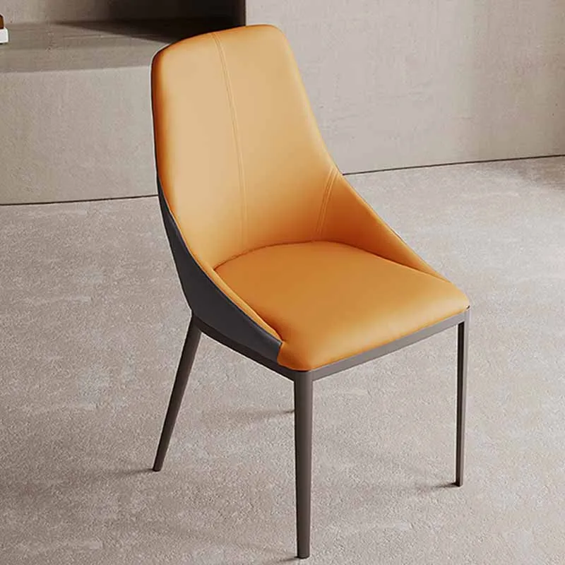 

Minimalist Leather Dining Chairs Metal Free Shipping Italian Style Office Lounge Chair Restaurant Chaises Salle Manger Furniture
