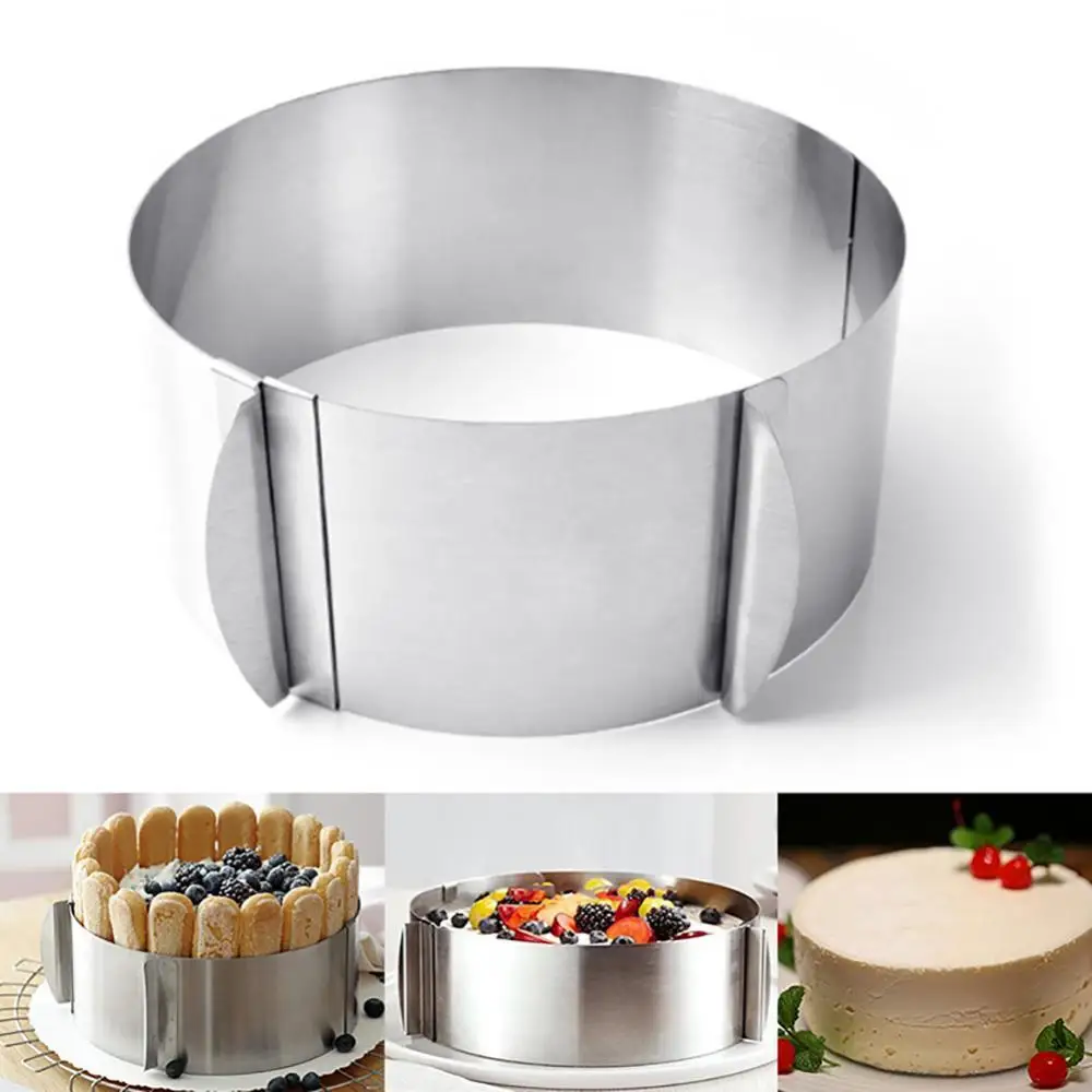 

6-12inch Retractable Stainless Steel Circle Mousse Cake Ring DIY Baking Tool