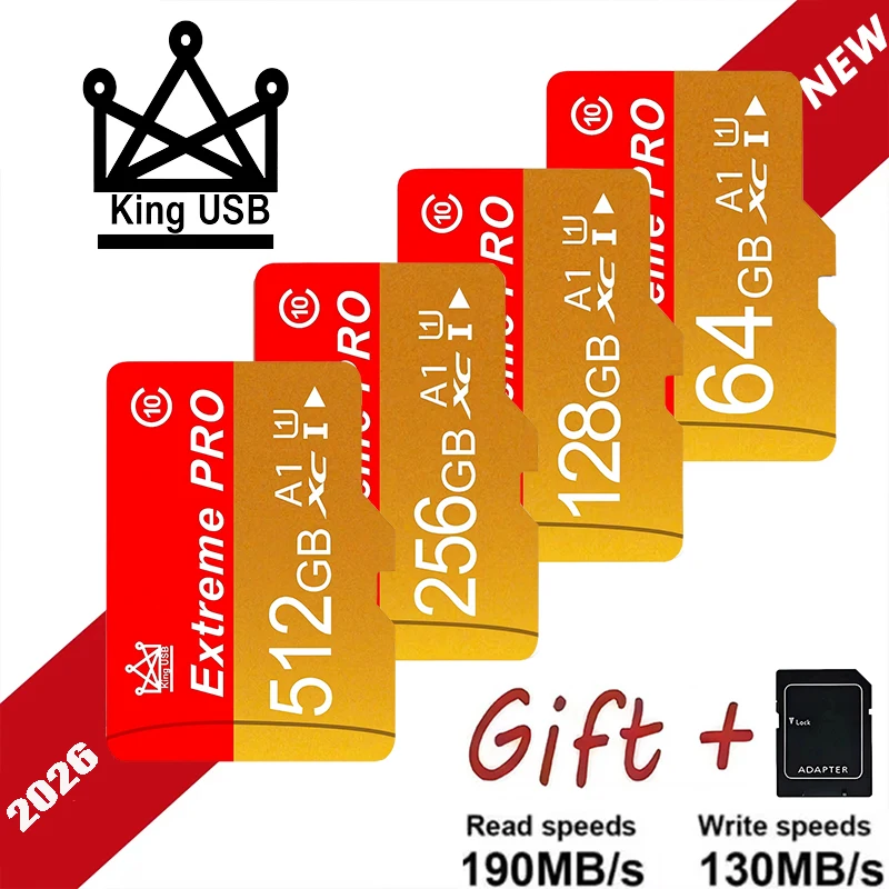 Фото Карта памяти Mini SD для смартфонов, класс 10, 32-64-128-256-512 ГБ, SD Premium U3, высокое качество, быстрая, надежная, высокоскоростная, надежная и долговечная. №1