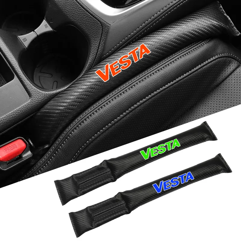 

Carbon Fiber Car Interior Seat Gap Plug Filler Pad For LADA VESTA Cross Concept 2015-2019 LOGO Car accessories