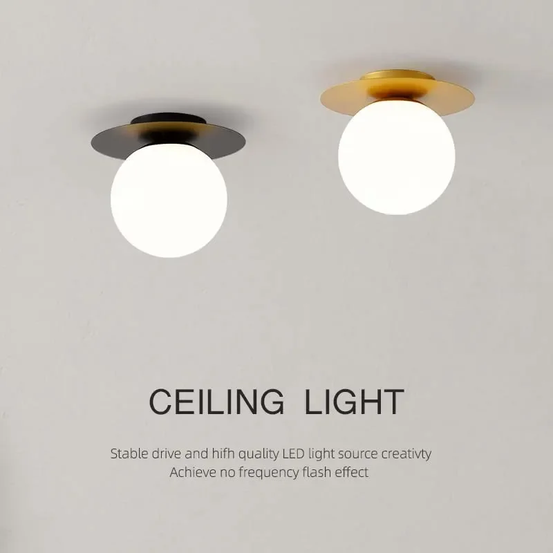 

Modern Ceiling Lamp For Bedroom Corridor Aisle Porch Indoor 12W Led Ceiling Lighting Fixture Glass Ball Lights For Balcony Foyer