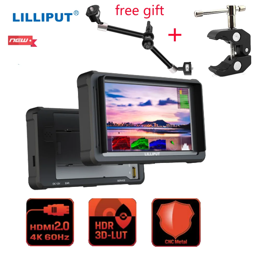 

LILLIPUT FS5 5.4 Inch Monitor on Camera Field Monitor FHD HDR 3D LUT 3G-SDI IPS FHD 1920x1200 Video Focus Assist Support 4K 60Hz