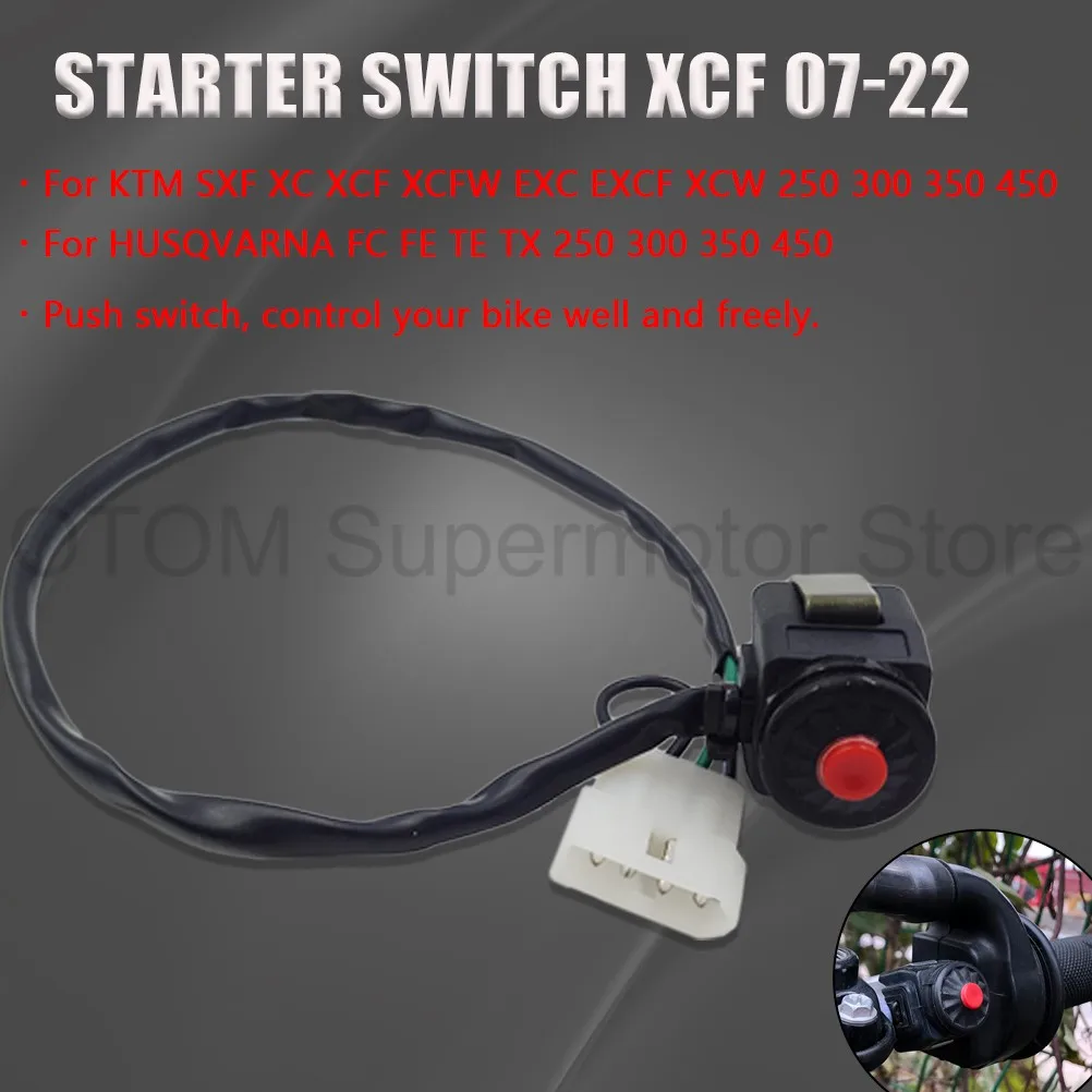 

Для KTM HUSQVARNA 2007-2022 мотоциклетный двигатель, переключатель стартера, кнопка запуска, включение и выключение, руль SXF EXC EXCF XCF XCW FC FE