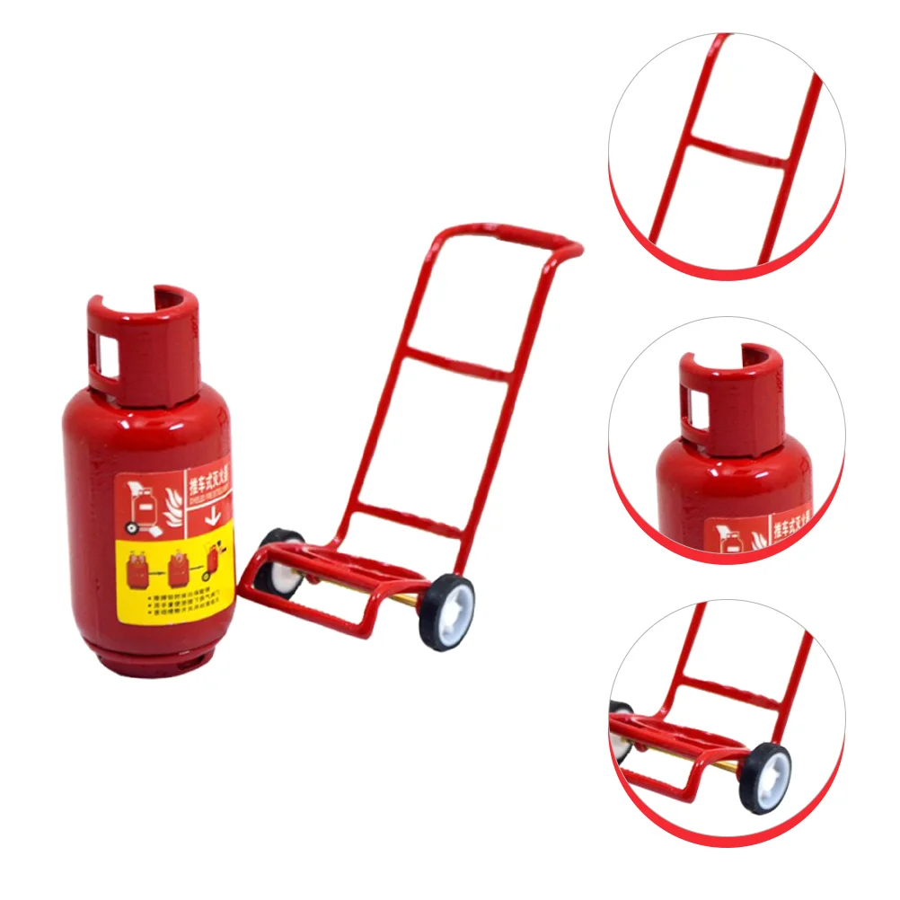 

Miniature Fire Extinguisher Pretend Mini House Fire Extinguisher Decor with Cart