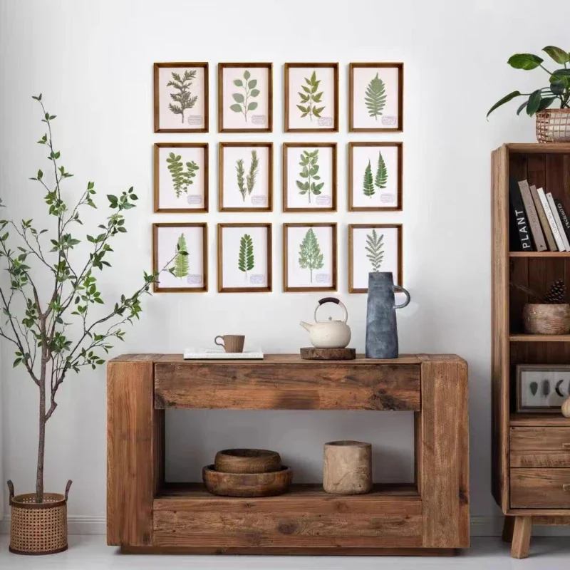 Шкафы для хранения из цельного дерева гостиной кладовая кофейный сервант