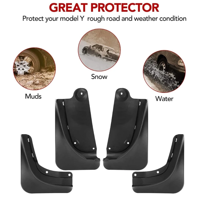 

Automobile Accessories Mudguards Splash- Guards Mudflaps Front Rear Protector for Tesla Model Y 2021 Big Edition J60F