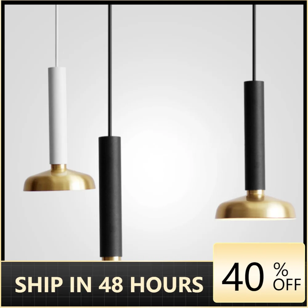 

Nirdic Simple Long Line Pendant Lamp Bedroom Bedside Kitchen Led Lights Creative Black Copper Minimalist Chandelier Hanging Lamp