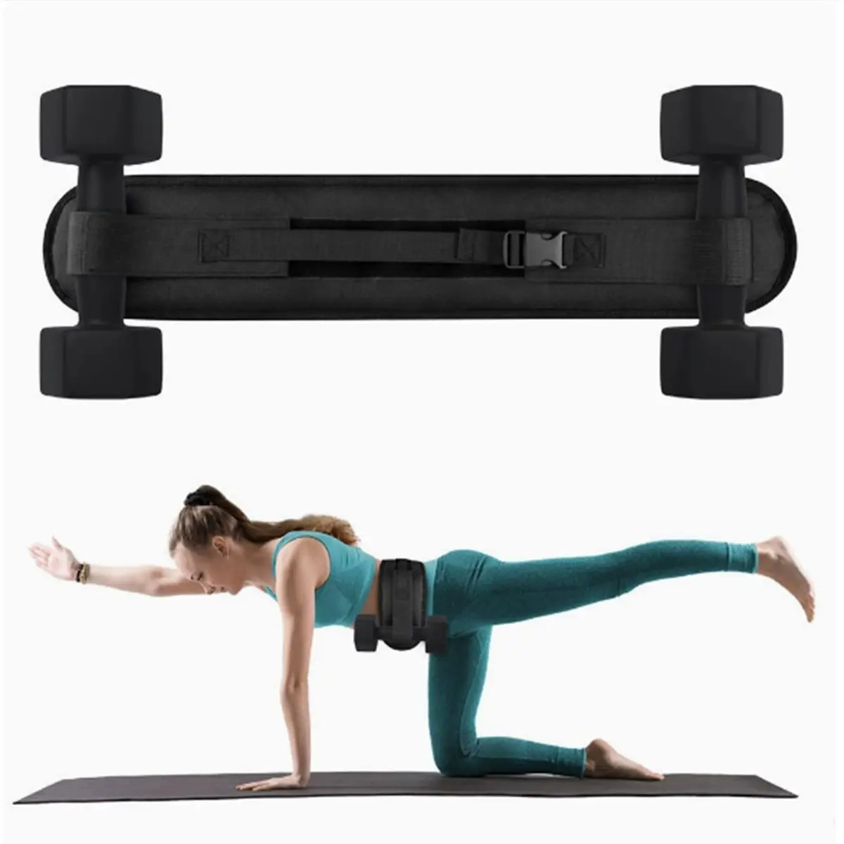 Фото Регулируемые пояса для ягодиц L70A (2 шт.) с нескользящей подкладкой для тренировок с гантелями, гирями и дисками, выдерживающие нагрузку до 400 фунтов №3