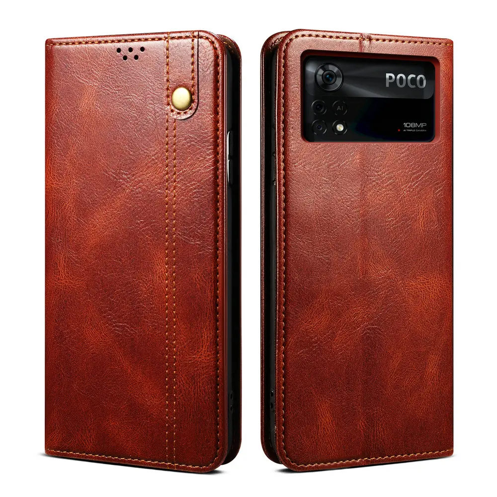 

POCO X4 Pro M4 X3 NFC Leather Texture Magnet Flip Case for Xiaomi Poco X3 Cover 360 Protect Book Shell M3 F3 M 4 X 3 GT 5G Funda