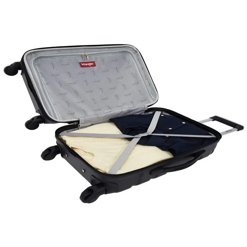 4 Piece Rolling Hardside Luggage Set, Black
