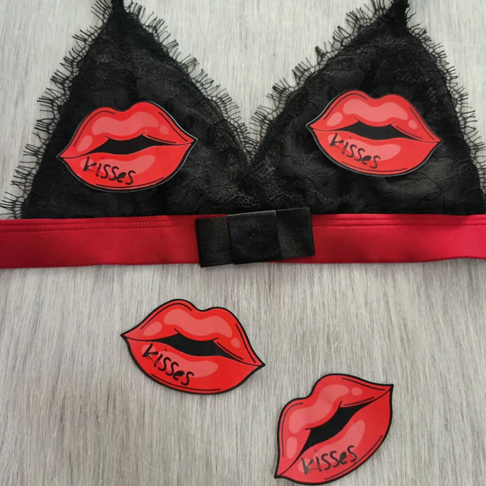 10 Pairs Valentine's Day Stickers Cover Brasieres Para Mujer Pasties Satin Material Breast Lovers Adult Pacifier