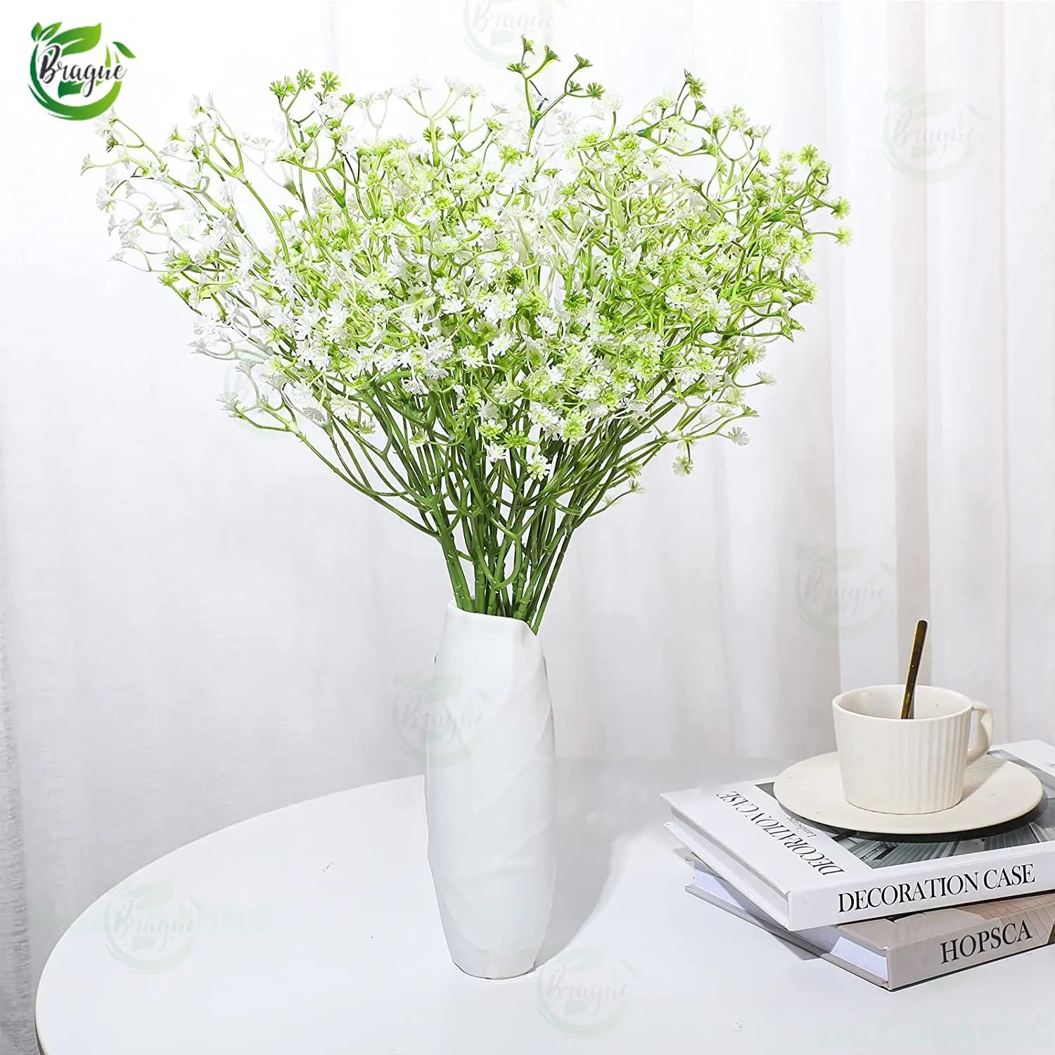 

52cm White Gypsophila Artificial Flowers Wedding DIY Bouquet Decoration Arrangement Plastic Babies Breath Fake Flower Home Decor