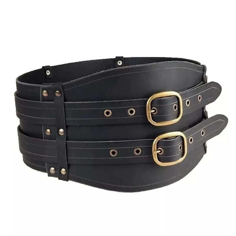 

Ремень из искусственной кожи для мужчин и женщин, средневековый бронированный пояс в стиле стимпанк, рыцарь, воин, широкий пояс для костюма, ...