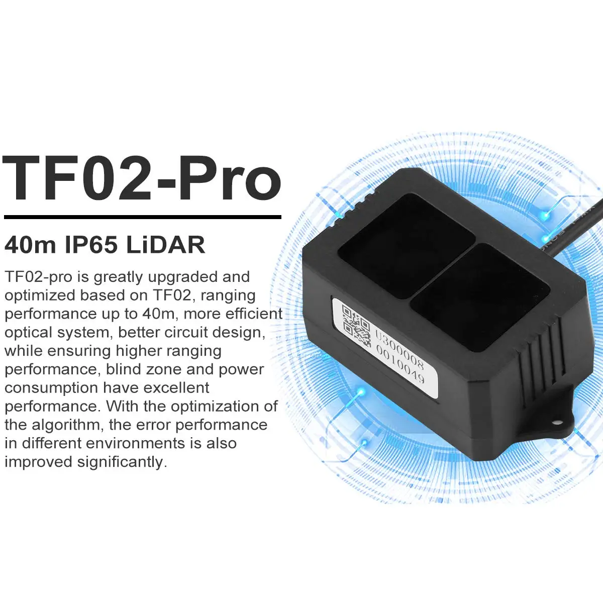 Lidar Tf02 Pro Sensor Outdoor Iot 40m