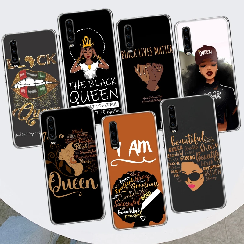 Черная девушка королева меланин поппин чехол для телефона для Huawei P30 P20 P10 P40 P50 Pro Mate 20 40 30 10 Lite Популярные Чехлы художественный подарок