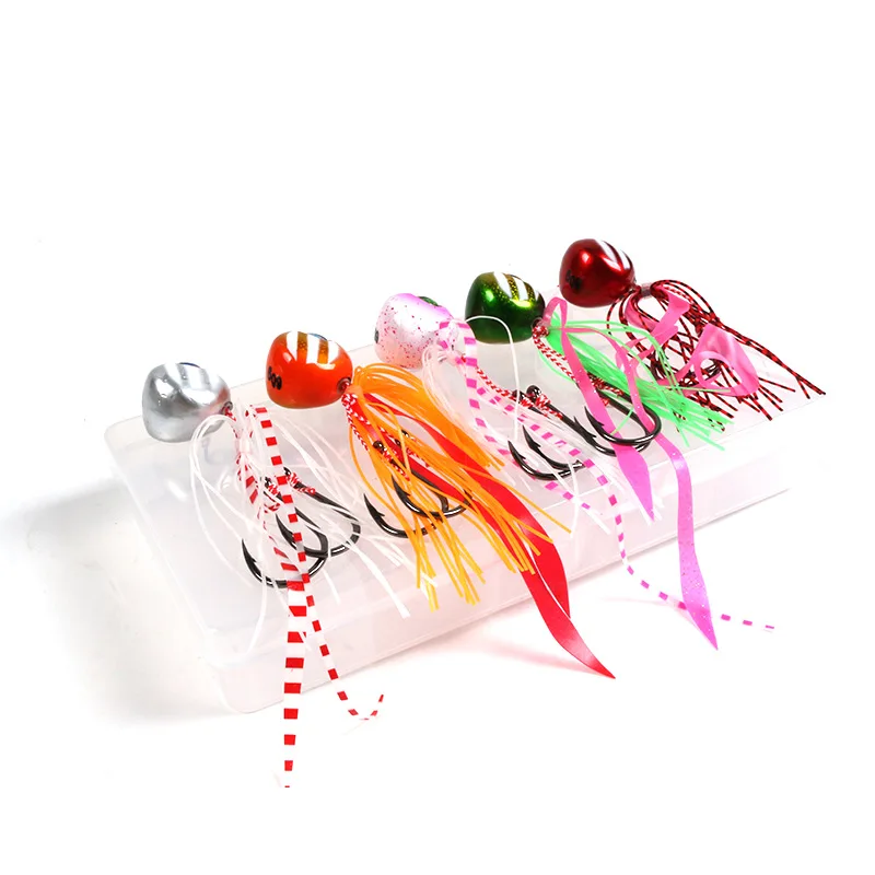 Inchiku 5pcs Jigging Lures 60g Slider Snapper Sea Metal Jig Head Hooks Saltwater Bait Luminous Madai Fishing Lure Grouper Bass - купить по