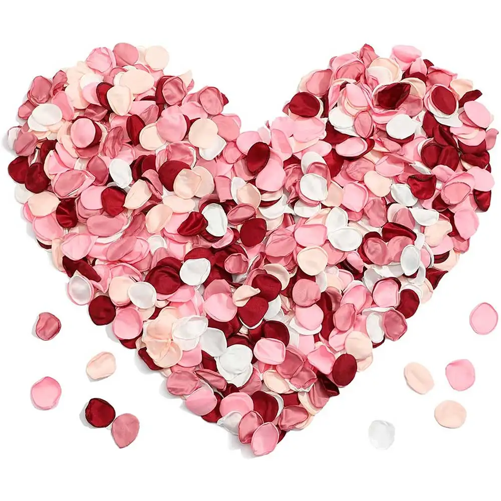 

300pcs Artificial Silk Rose Flower Petals Wedding Ceremony Rose Petals Engagement Celebrations Wedding Party Decorations