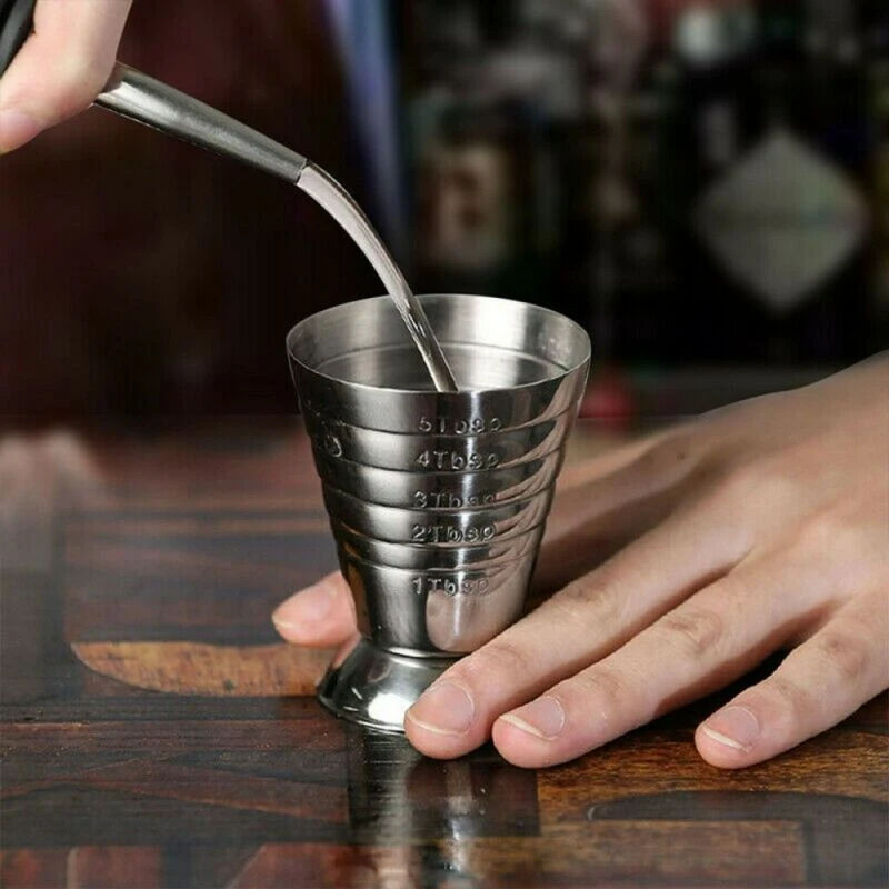 

Quantify 304 Stainless Steel Measuring 75ml Mixing Glasses with Scale Measuring Ring Ounce Cup Jigger Bar Cocktail Tools