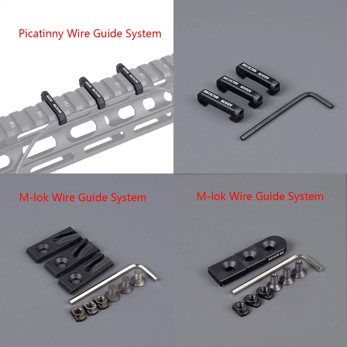 

3pcs/Set Tactical Weapon Scout Light Switch M-LOK Wire Guide System Cable Management Picatinny Rail Cover Handguard Tail Fixed
