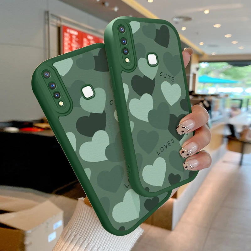 

For vivo Y19 Y5S Y12S Y20 Y20i Y20SG Y30G Y21 Y21G Y31 Y33T Y50 Y51 Y51A Y53S U3 iQOO U1X two-color love Lambskin Phone Cover